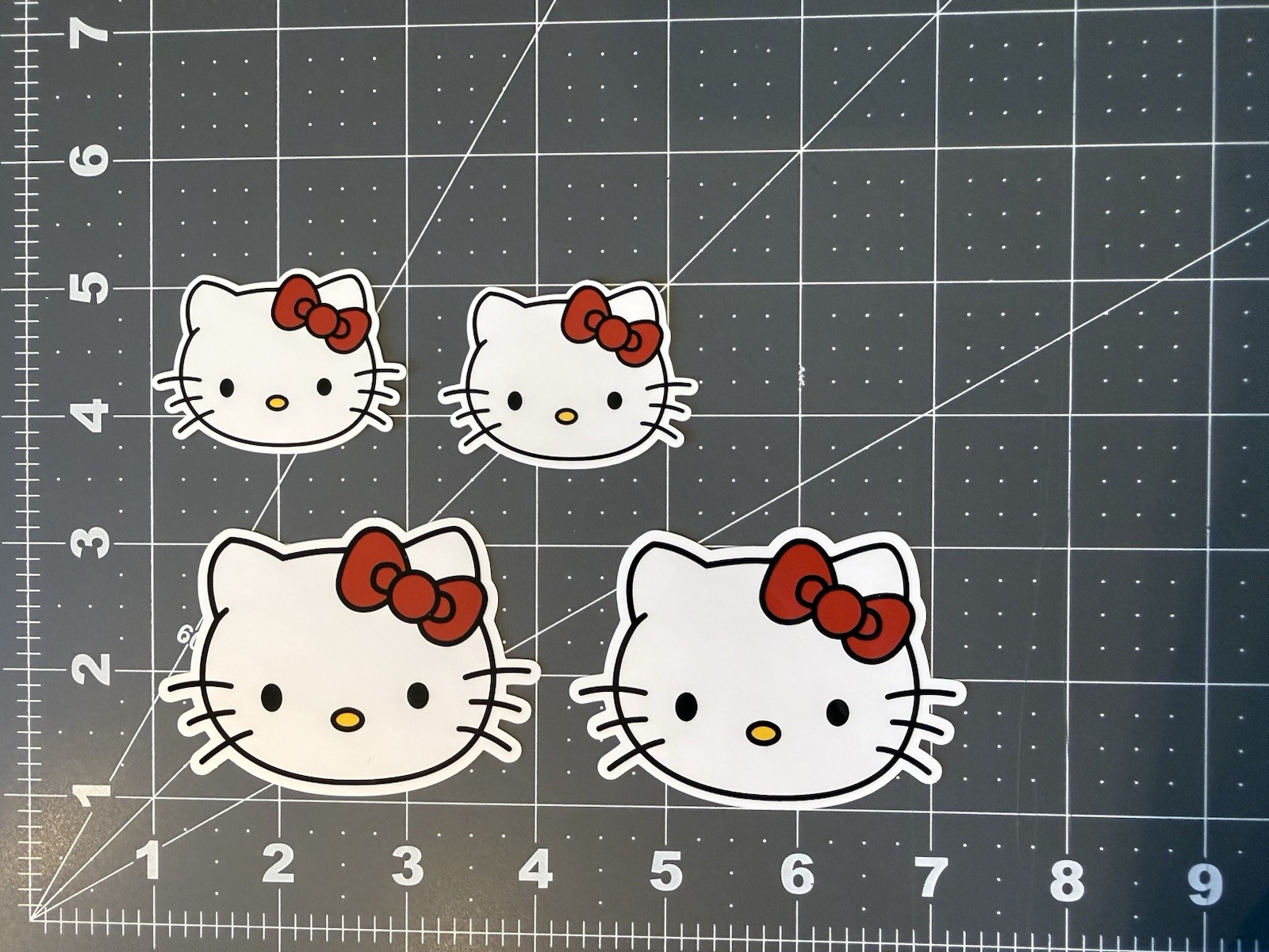 Hello Kitty Stickers White 4 sticker lot. 3”+ 2”