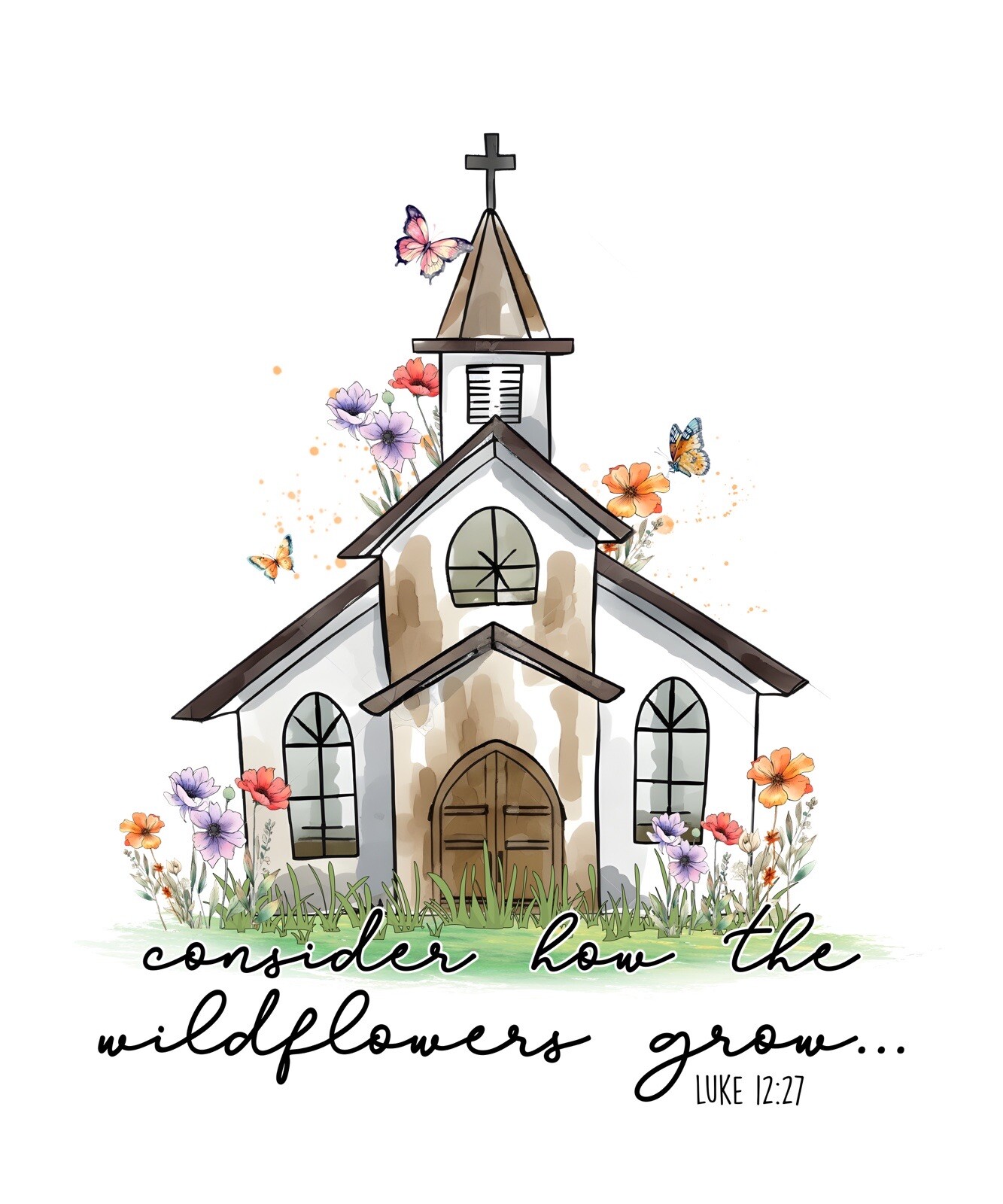How The Wildflowers Phone Sticker (2 Inch) Christian Verse Jesus God Bible