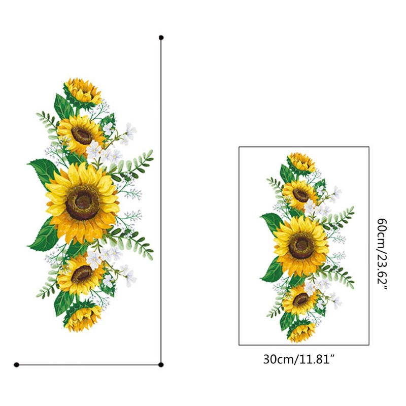 Fashionable Removable Sunflower Wall Sticker Flower Decor Waterproof Decals