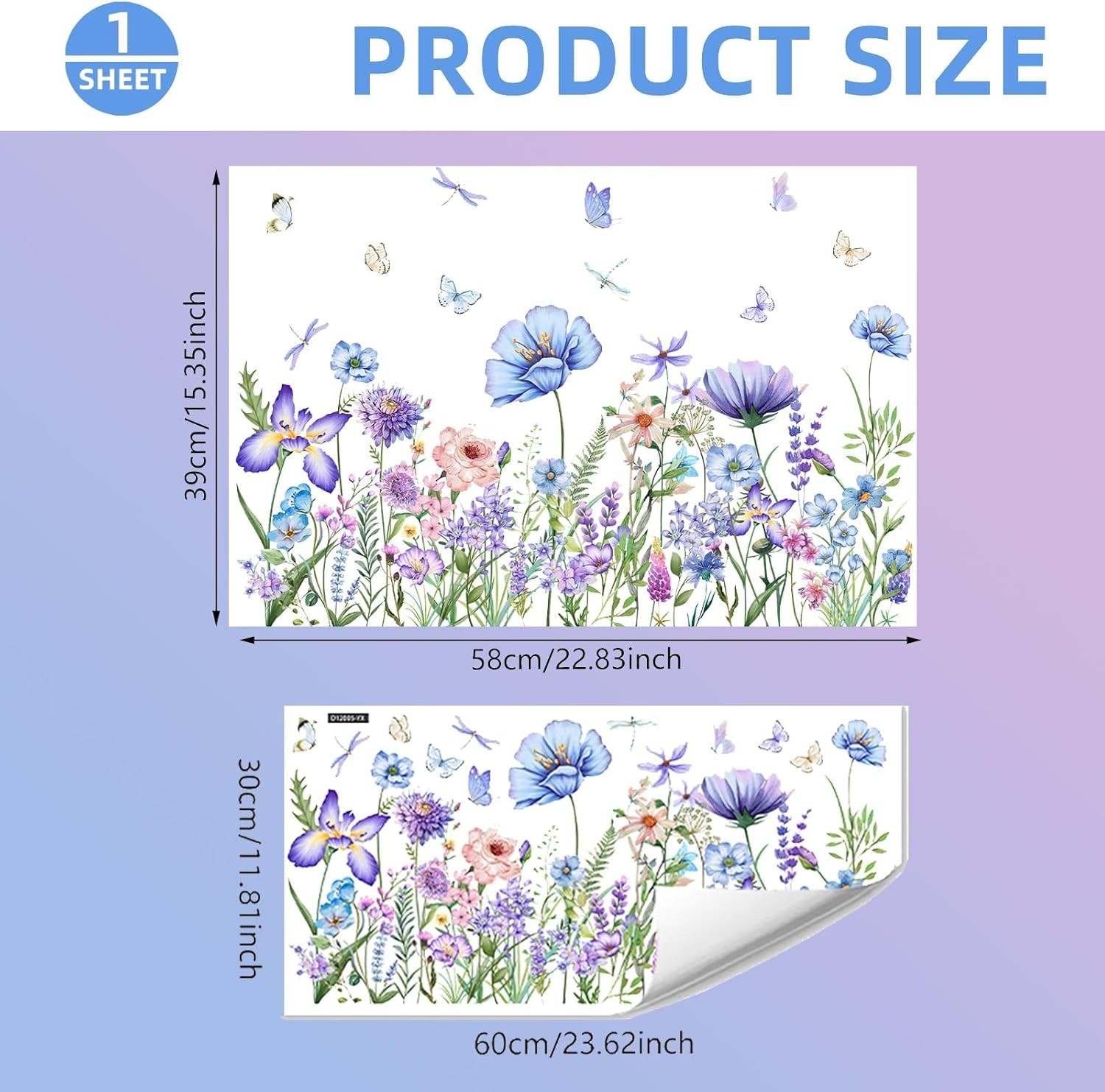 Wildflower Window Cling Butterfly Glass Decals for Bird Windows Strike Preven…