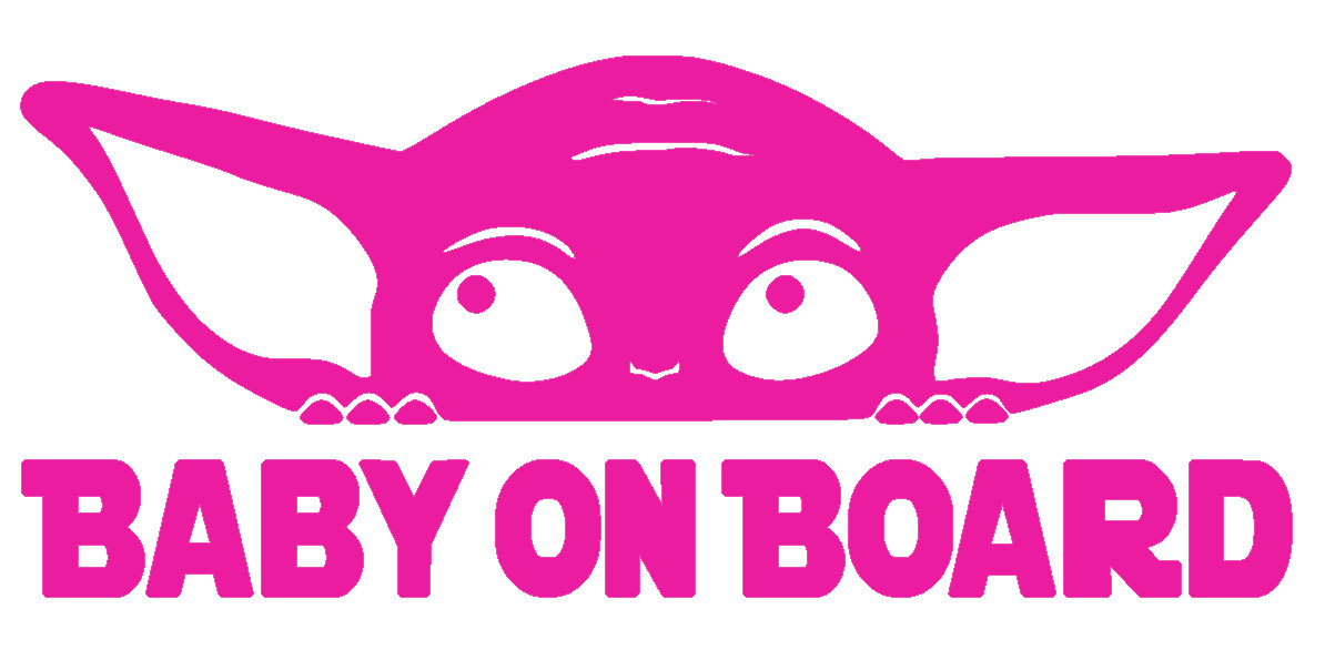 BABY YODA ON BOARD, GROGU, MANDALORIAN, STAR WARS, Decal Sticker for Car, Laptop