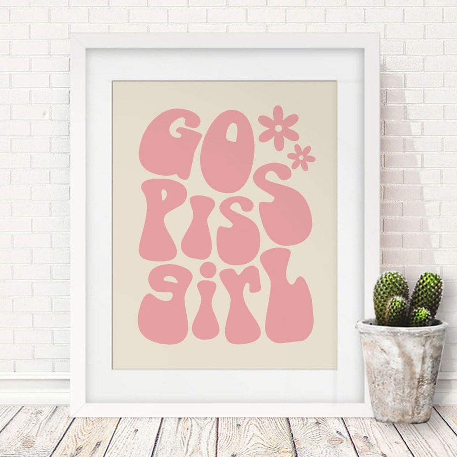 Go Piss Girl Wall Art Trendy Wall Art Funny Cute Gift Idea Apartment Decor Pi…