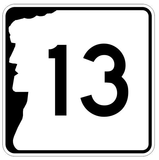 New Hampshire NH Route 13 Sticker R7204 Sign