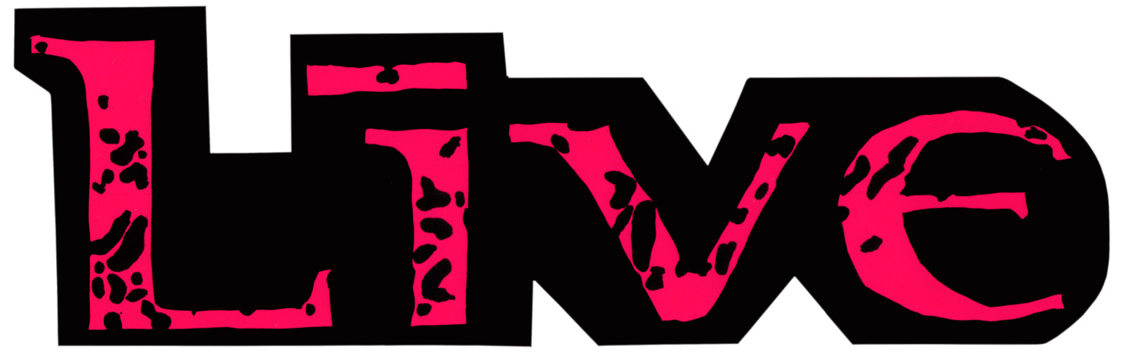 Sticker – Live Logo Red Alternative Grunge Rock Music Band 1990s VINTAGE 10"