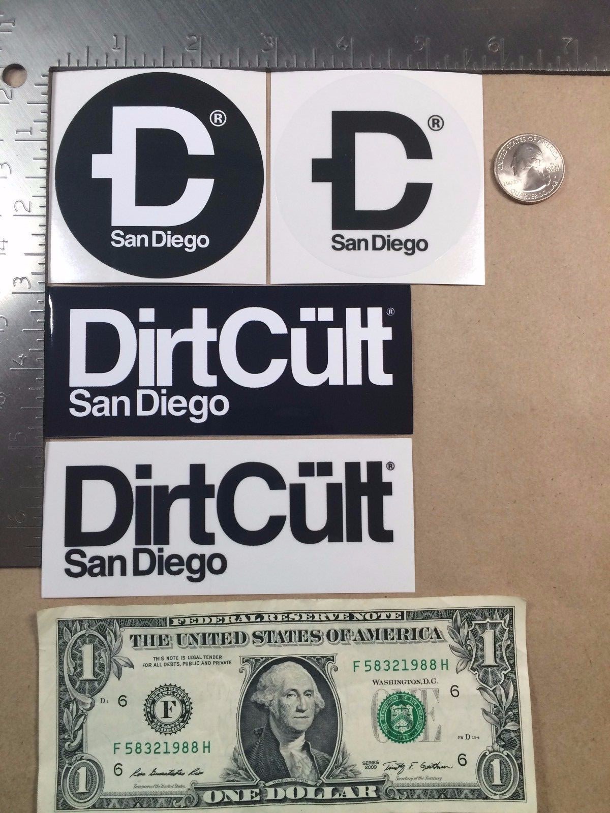Lot of 4 Dirt Cult Clothing San Diego Stickers DirtCult Dirt Bike Mountain Bike