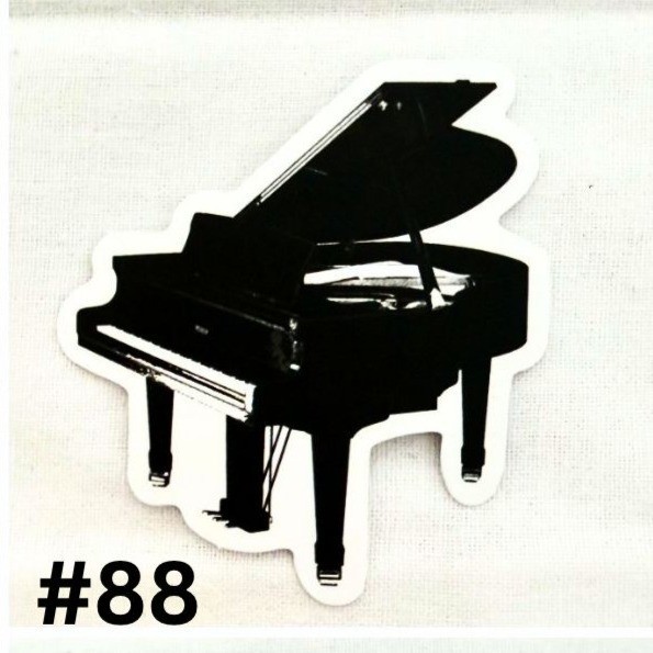 Grand Piano Sticker #88 Black Piano Waterproof Vinyl Style Music Teacher Gift