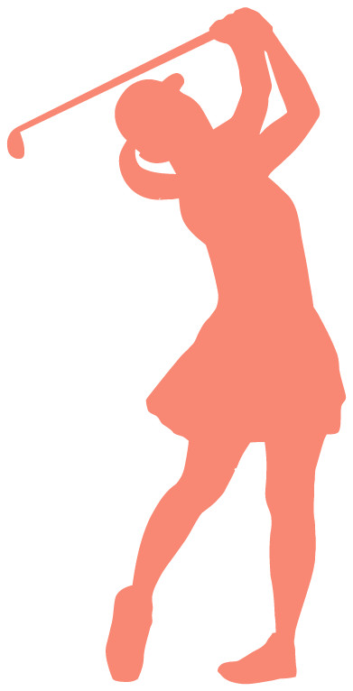 Women's Golfing Die Cut Decal Multiple colors Made In USA