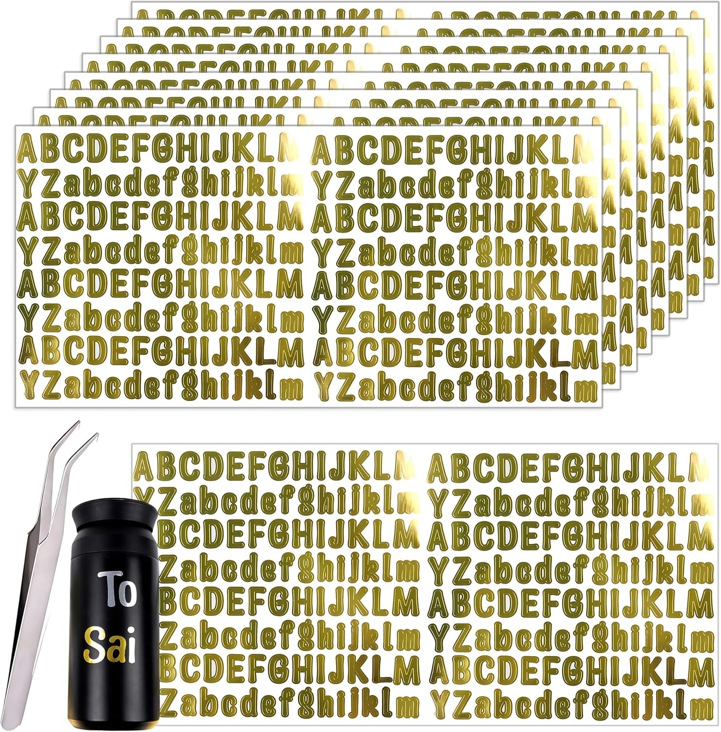 2500 PCS Mini Letter Stickers Small, Cursive Font 1/2 Half Inch (0.5 to 1 in)