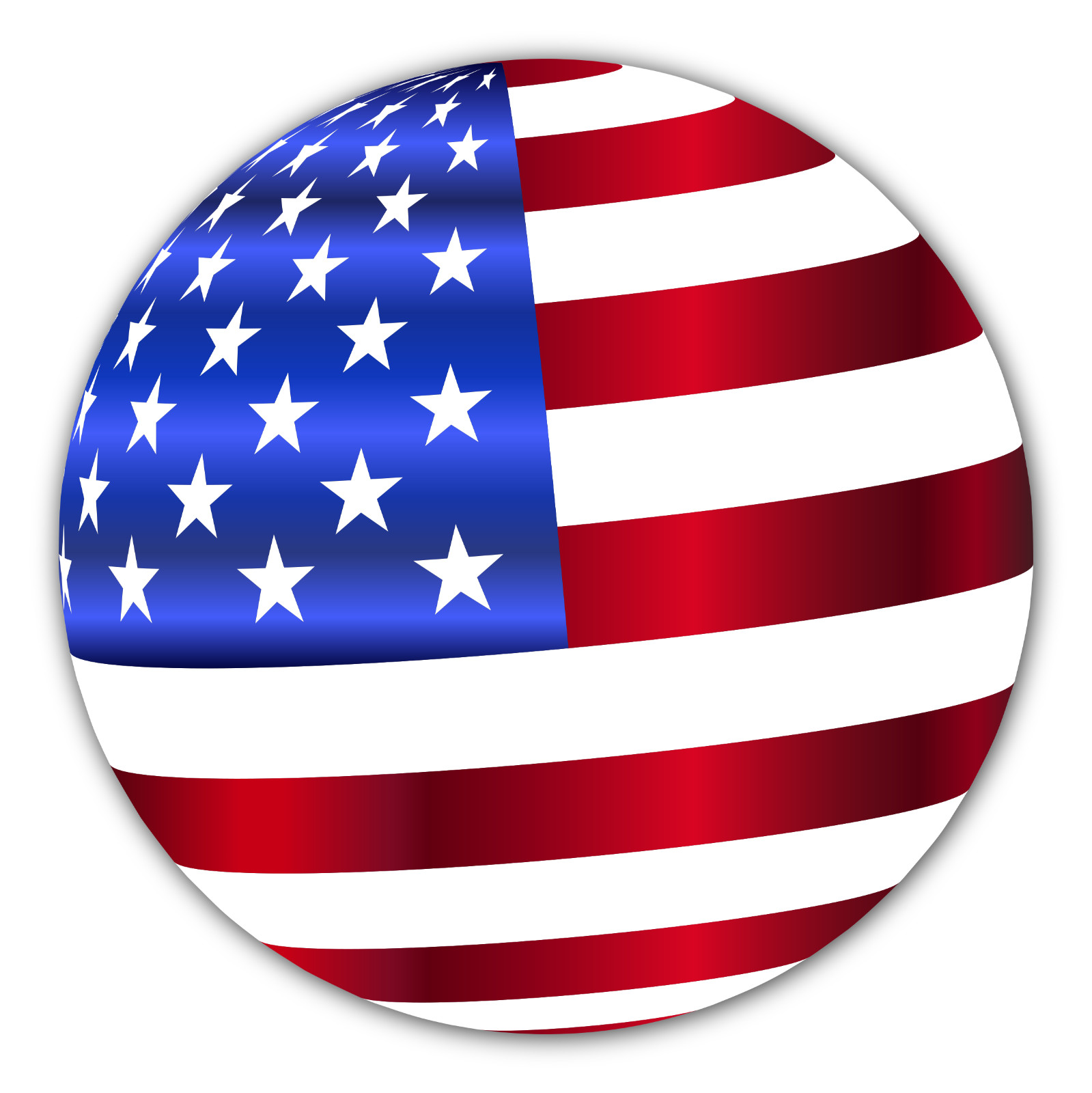 Circular design United States Flag vinyl sticker decal – many sizes available