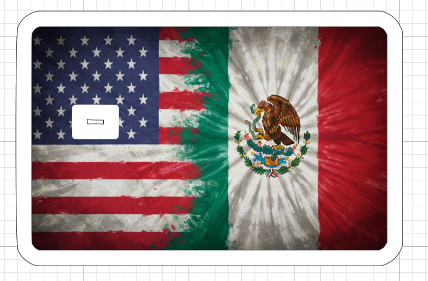 USA Mexico Flag ATM Debit Credit Card Sticker Skin Desert Cactus America Mexican