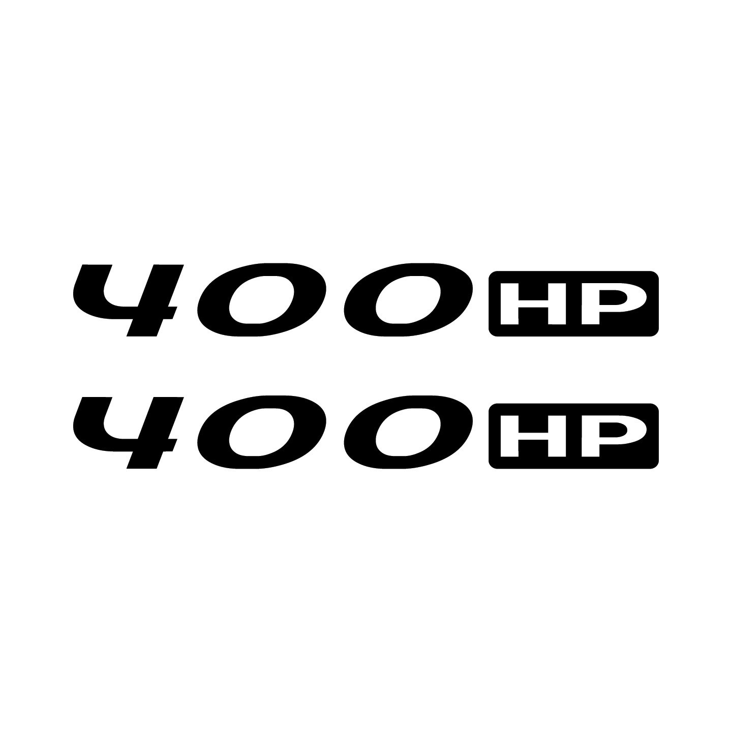 400 HP / HORSEPOWER VINYL DECAL / STICKER PAIR