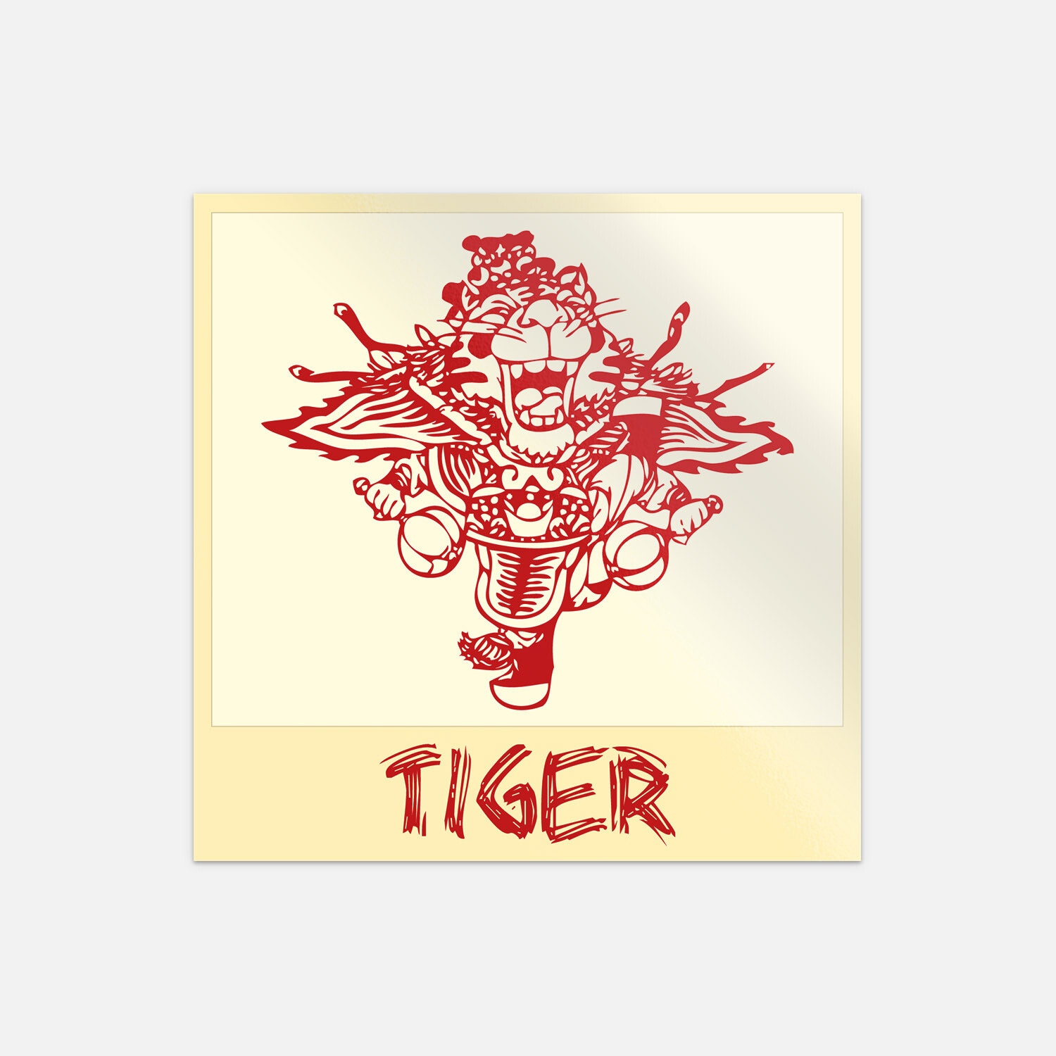 Tiger Chinese Zodiac Sheng Xiao Humor Sign Vinyl Sticker Decal