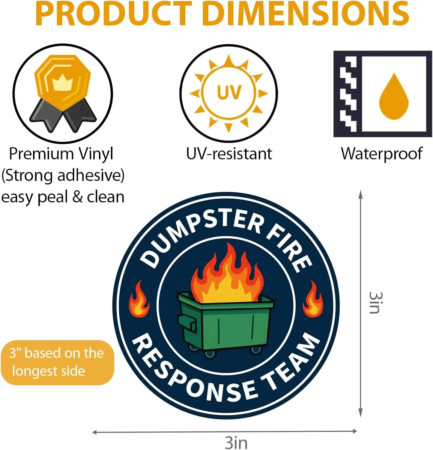 24-Pack Waterproof Dumpster Fire Response Team Vinyl Stickers for Various Uses