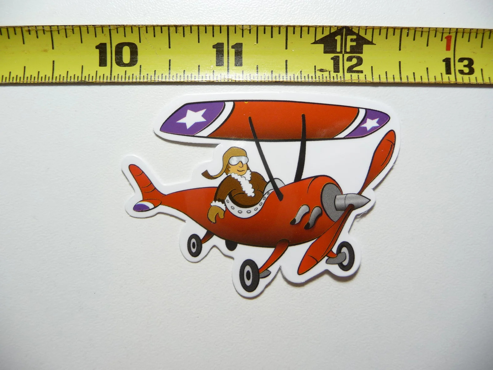 OLD OPEN PROP AIRPLANE SMALL STICKER DECAL TRAVEL VACATION ON HOLIDAY