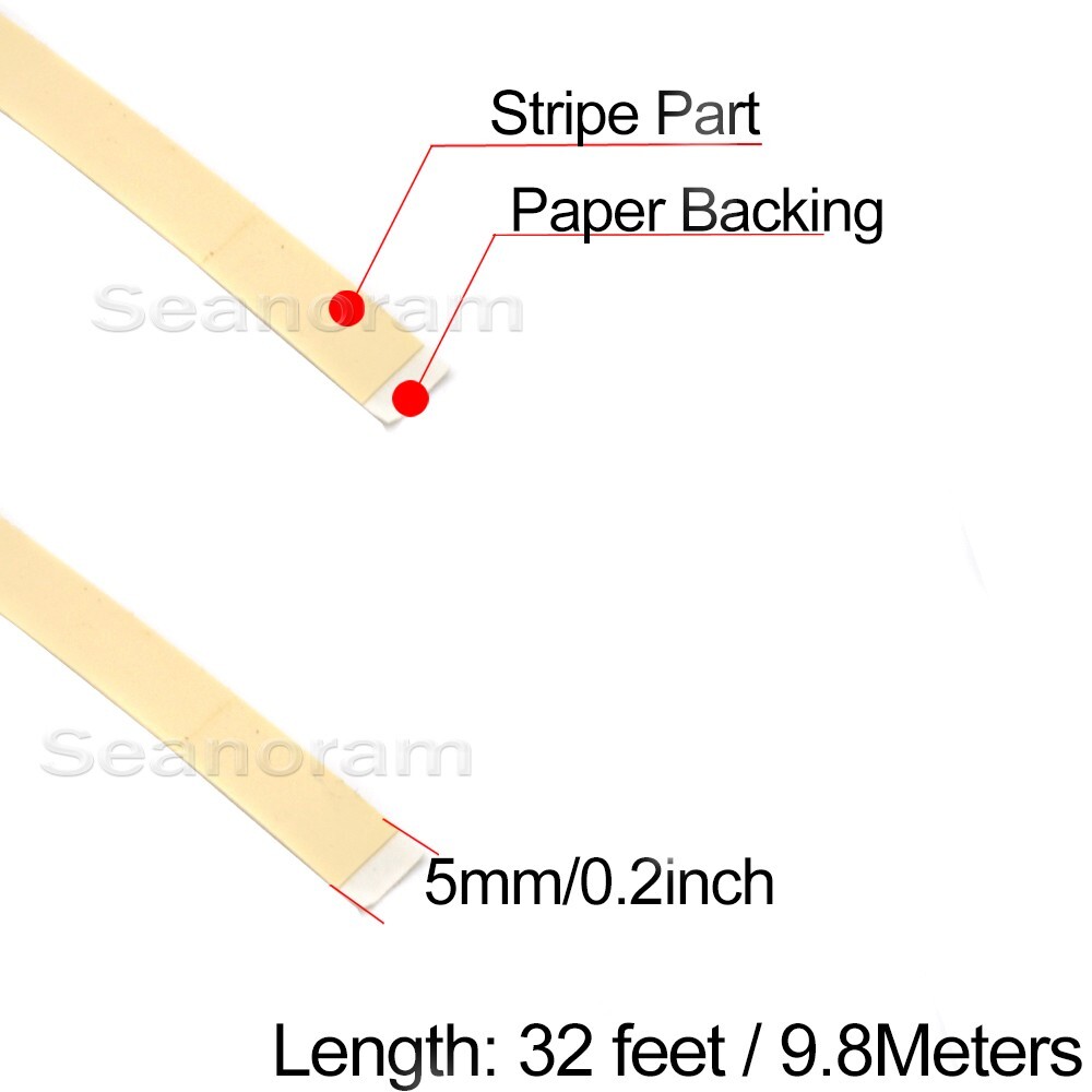 1/5" 5mm Beige DIY Home Shop Bar Pinstriping Pin Stripe Line Decal Vinyl Sticker
