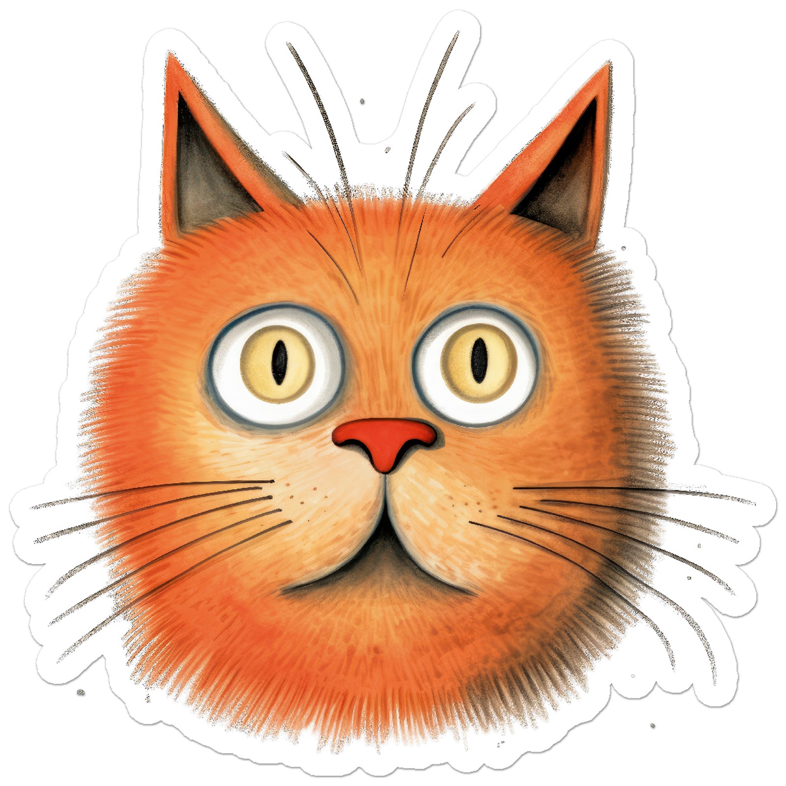 Funny Orange Cat – Vinyl Decal Sticker – Car Window Laptop – ebn11183