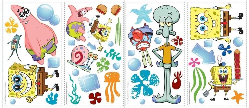 45 New SPONGEBOB SQUAREPANTS WALL DECALS Kids Bedroom Stickers Room Decorations