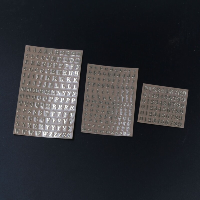 5Pieces/set Gold Silver 3mm Number Stickers Mini Glitter Letter Sticker