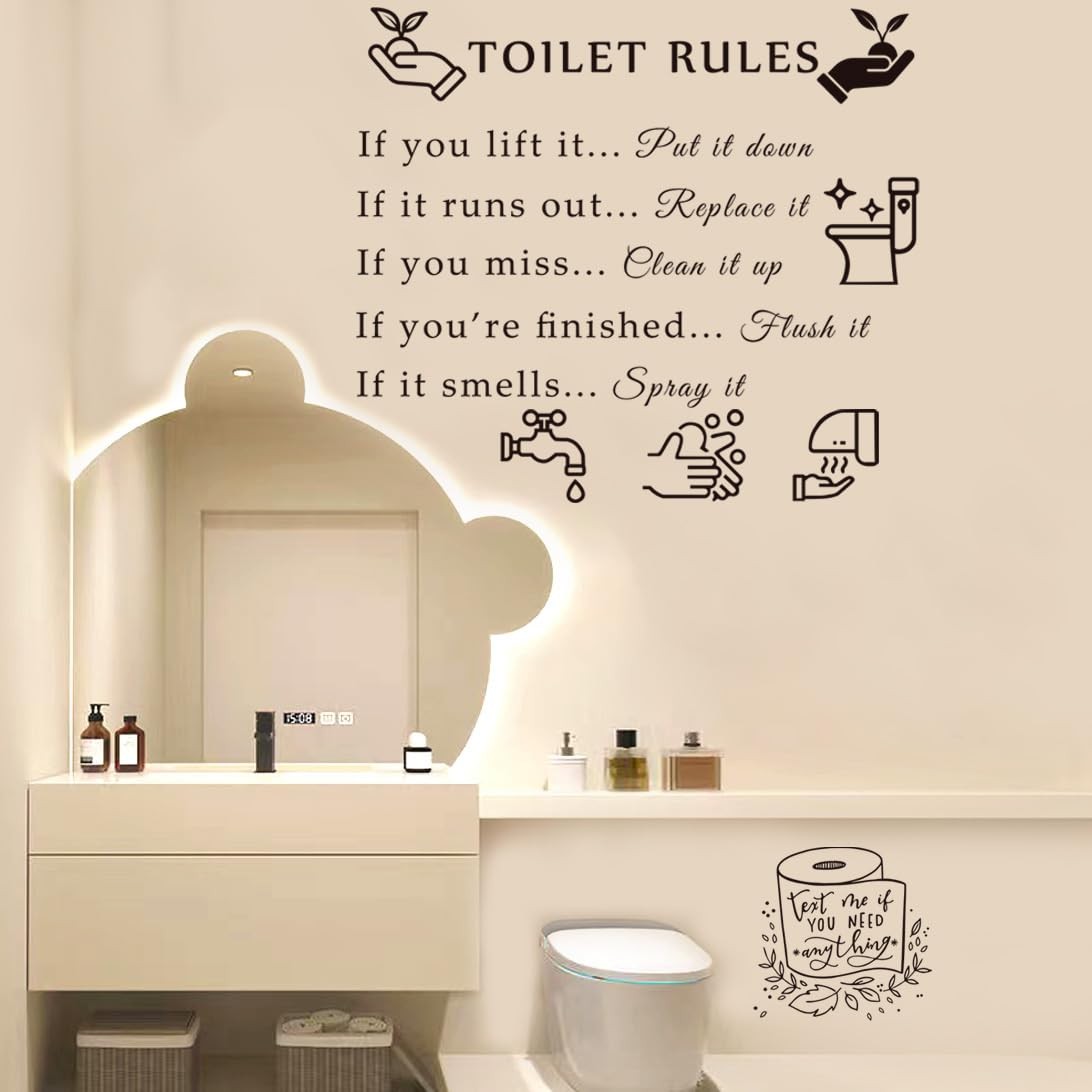 Rules Wall Quotes Stickers Peel and Stick DIY Removable Wall Decal Wall Decor…