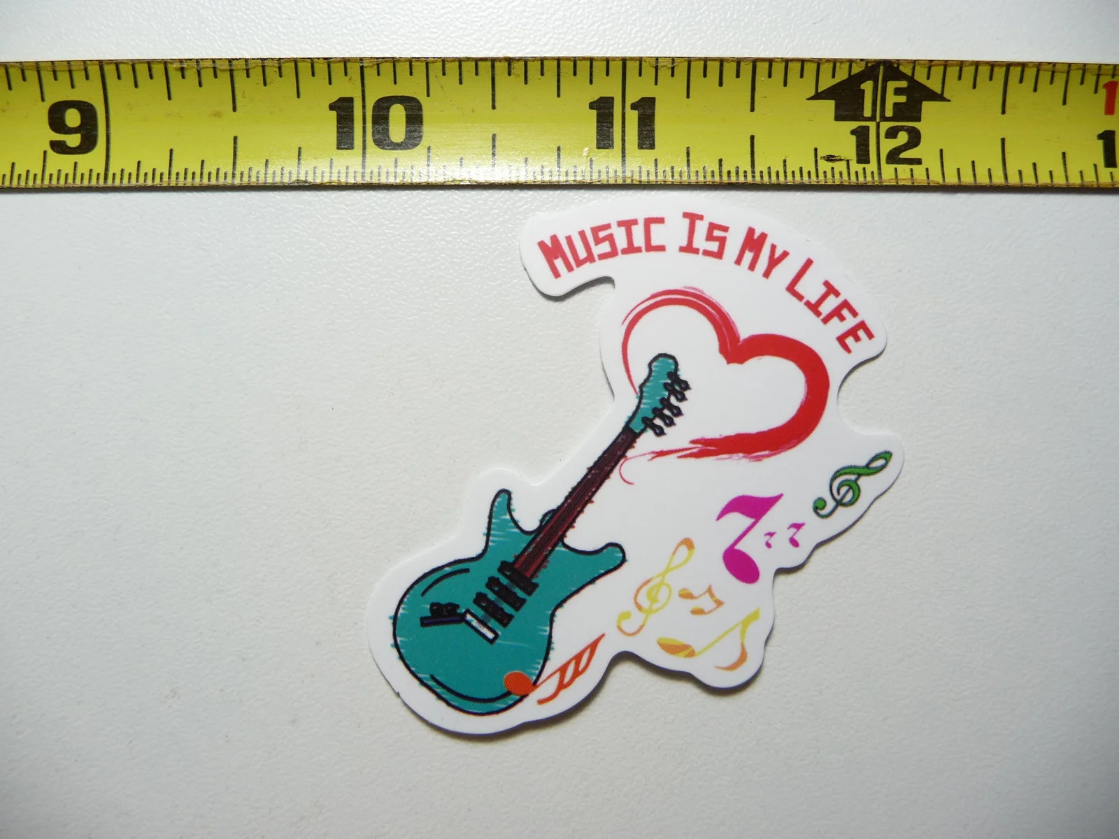 ELECTRIC GUITAR MUSIC IS MY LIFE NOTES SMALL STICKER DECAL MUSICIAN FAN BAND