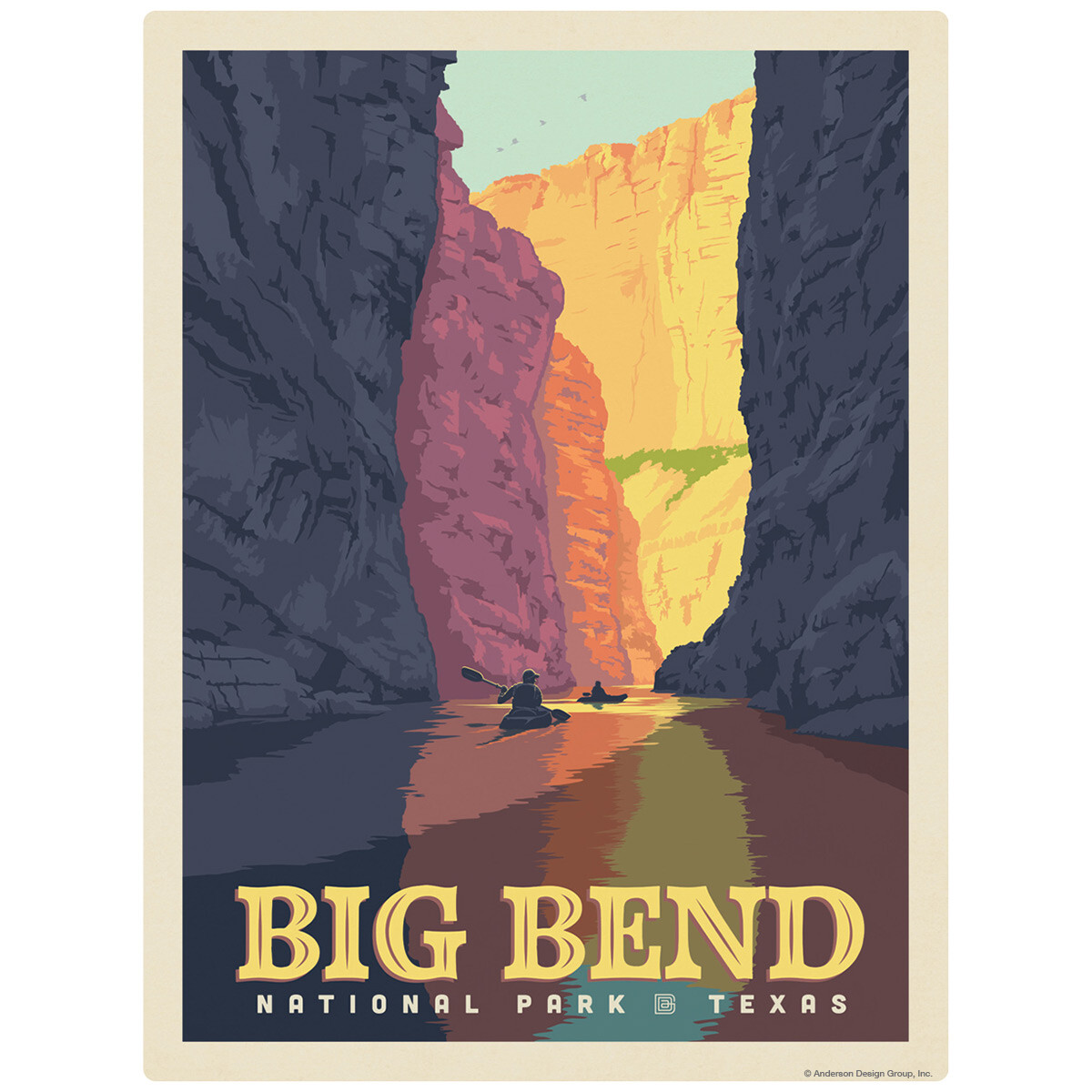 Big Bend National Park Rio Grande Texas Decal 26 x 34 Peel and Stick Vintage