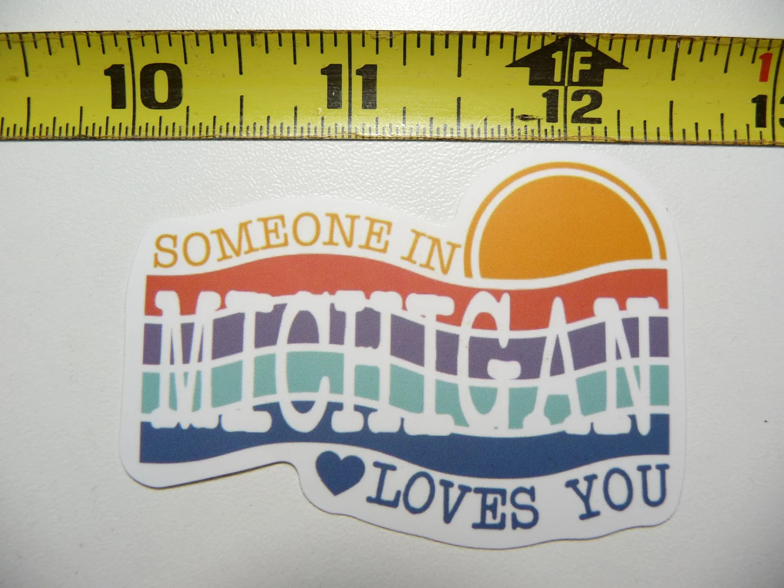 SOMEONE IN MICHIGAN LOVES YOU SMALL STICKER DECAL TRAVEL STATE VACATION SOUVENIR