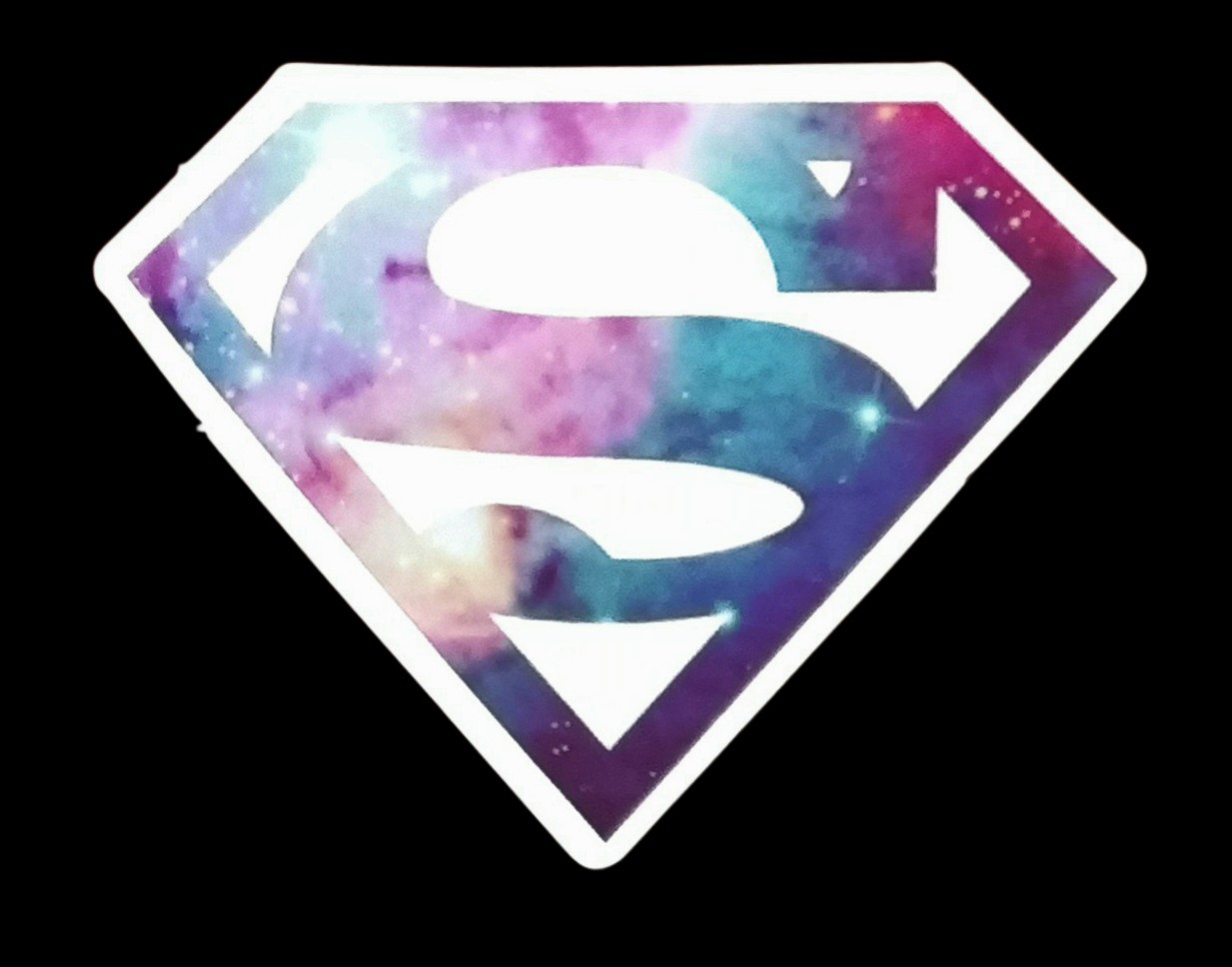 Superman Shield Galaxy Vinyl Sticker 2.75 Inch White Border DC Comics