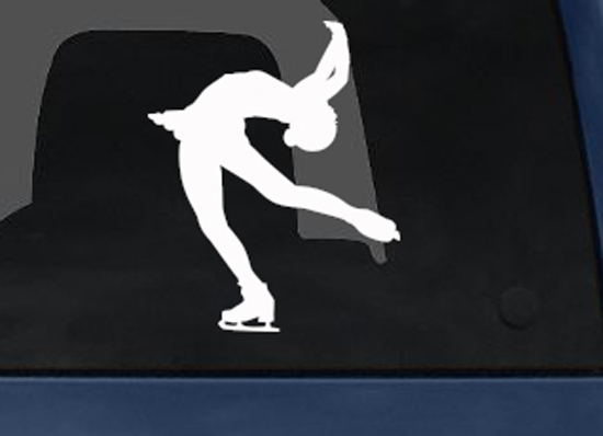 Sport Silhouette – Female Ice Figure Skating Version 1- Car Tablet Vinyl Decal