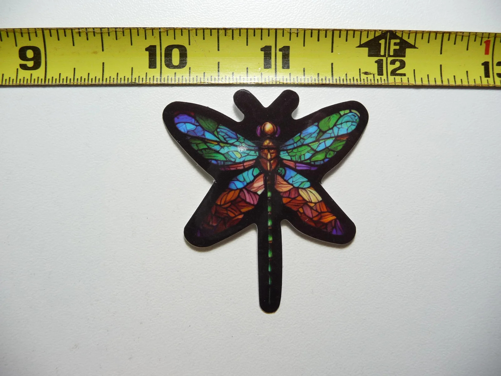 DRAGONFLY SMALL STICKER DECAL STAINED GLASS STYLE BEAUTIFUL COLORS