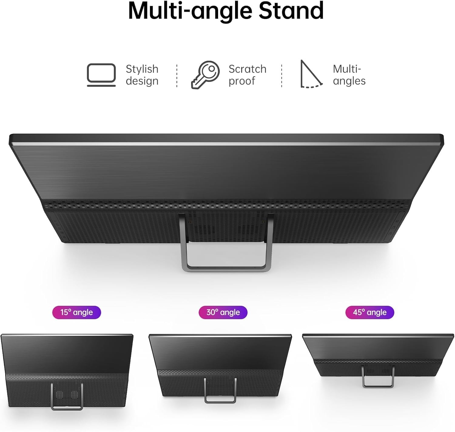 15.6 Inch 1080P Portable Monitor USB-C HDMI Ultra-Slim Travel Kickstand Laptop