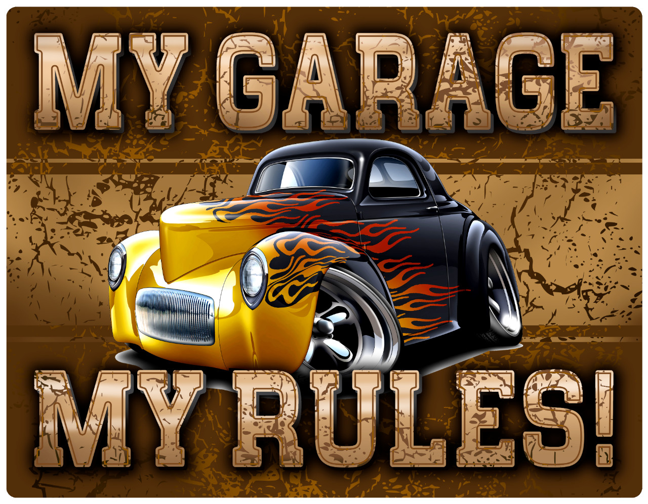 1941 Willy's Hot Rod My Garage My Rules Wall Art Graphic Sticker