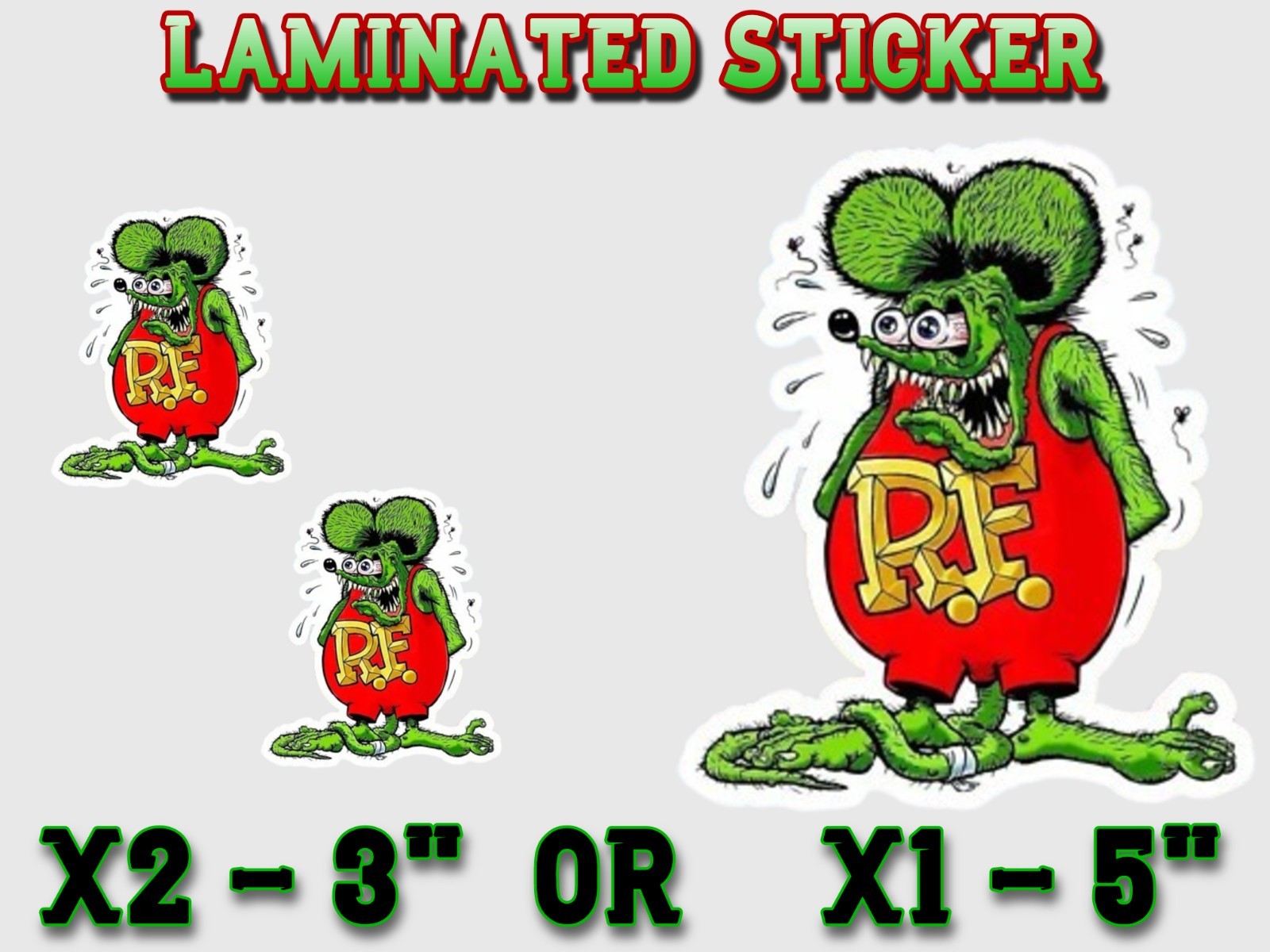 RAT FINK Vinyl Decal / Sticker 3" or 5" Laminated