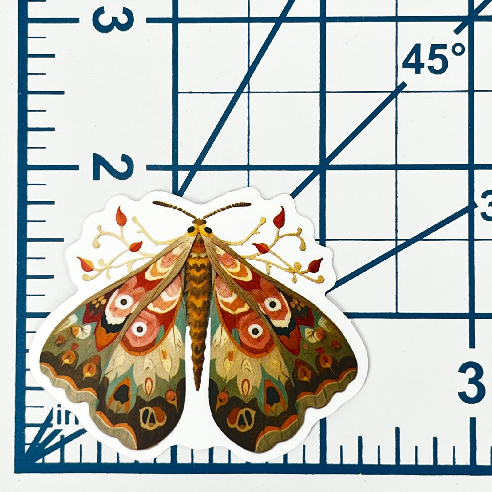 Autumnal Earth Tone Moth Vinyl Sticker Vintage Butterfly Insect Journal Laptop