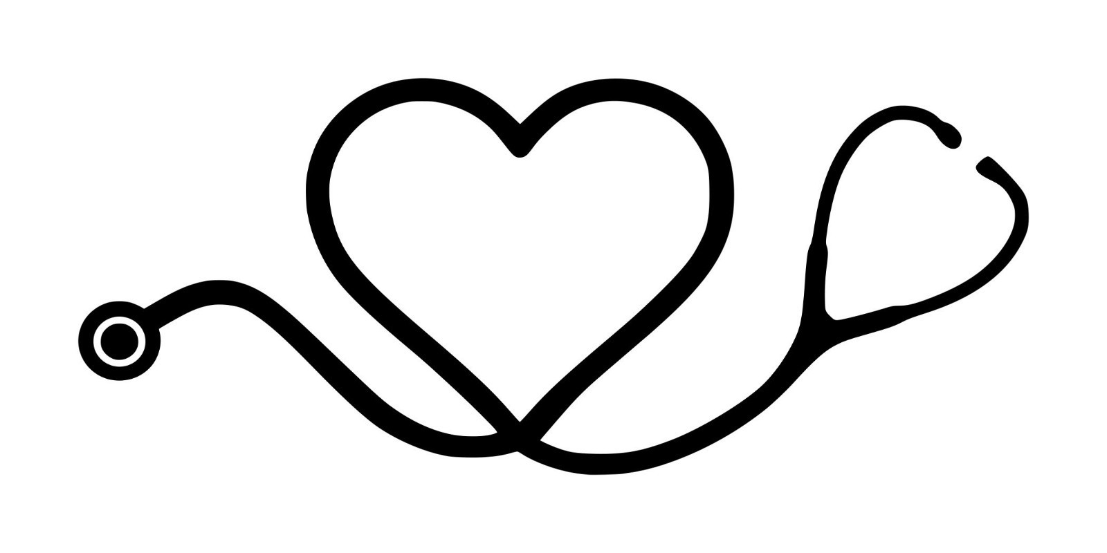 Heart Stethoscope Vinyl Decal | Doctor Nurse EMT RN Med School Die Cut Sticker