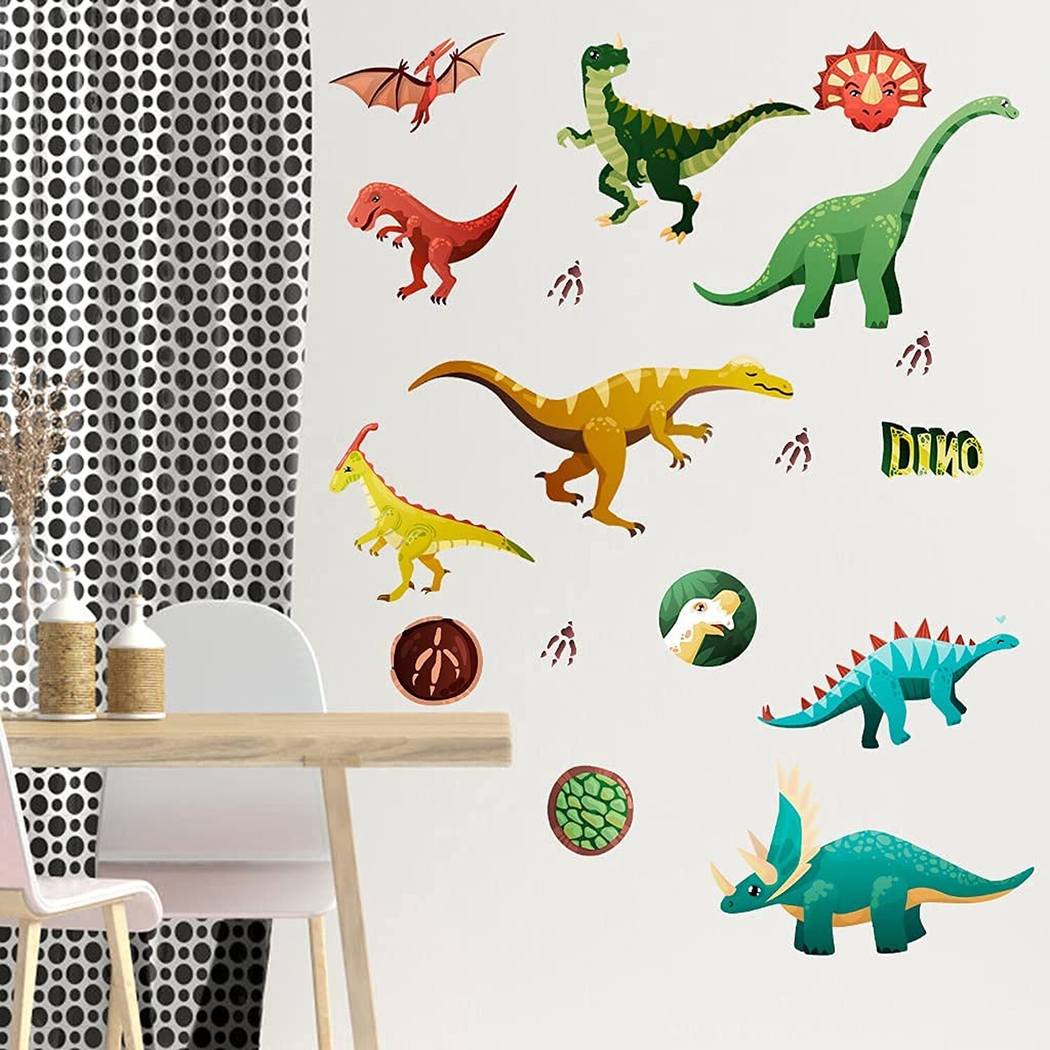 Alnicov 17 PCS Wall Stickers,Glowing in Dark Dinosaur Wall Stickers,DIY Remov…
