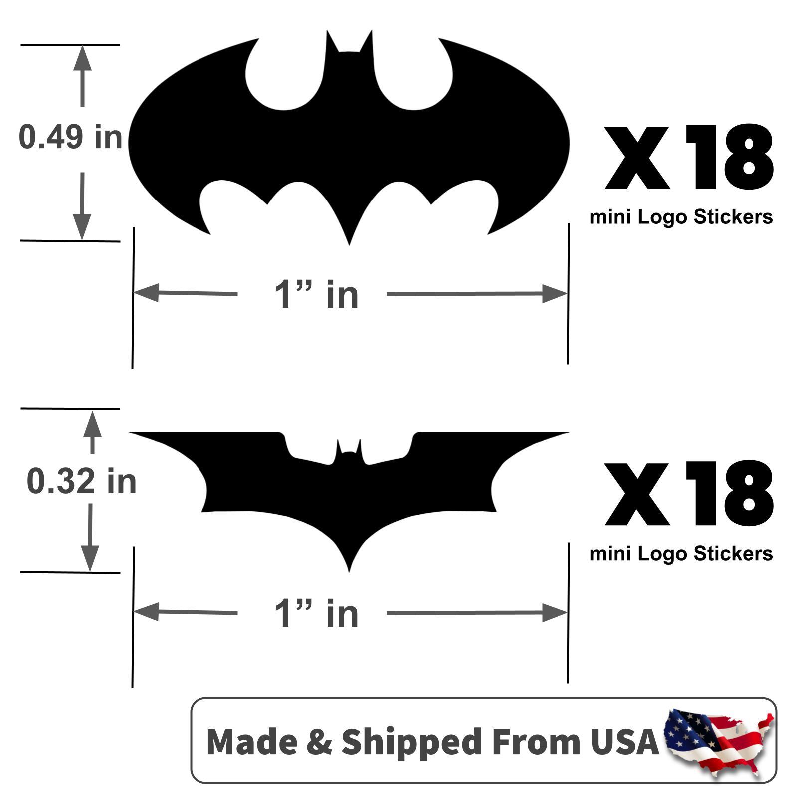 Batman Dark Knight Mini Logos 1" inch Vinyl Stickers Decals Sheet 1" in