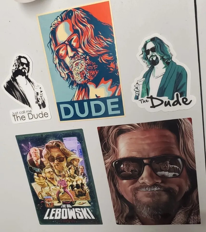 Big Lebowski The Dude STICKERS (5) VARIETY PACK **WORLDWIDE 🌐 SHIPPING**