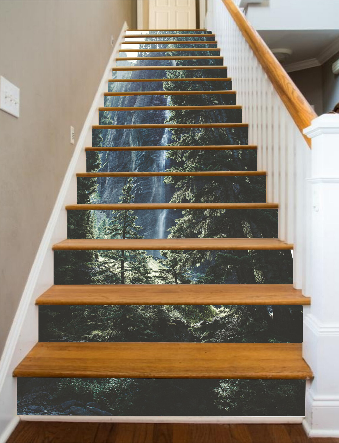 3D Dense Forest 999 Stair Risers Decoration Photo Mural Vinyl Decal Wallpaper