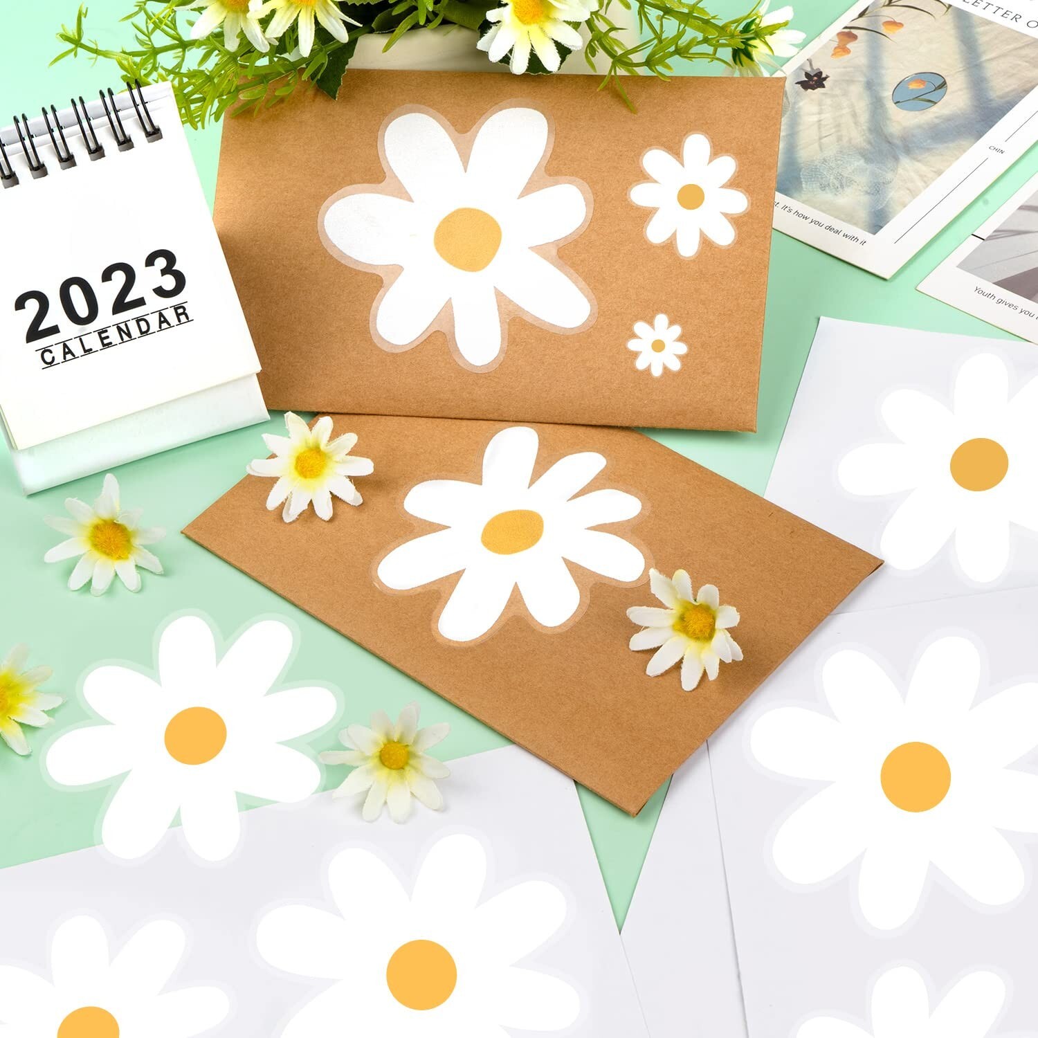 36 pcs Daisy Stickers, 3.5 in Daisy Wall Decal White Daisy for Girls Bedroom,…
