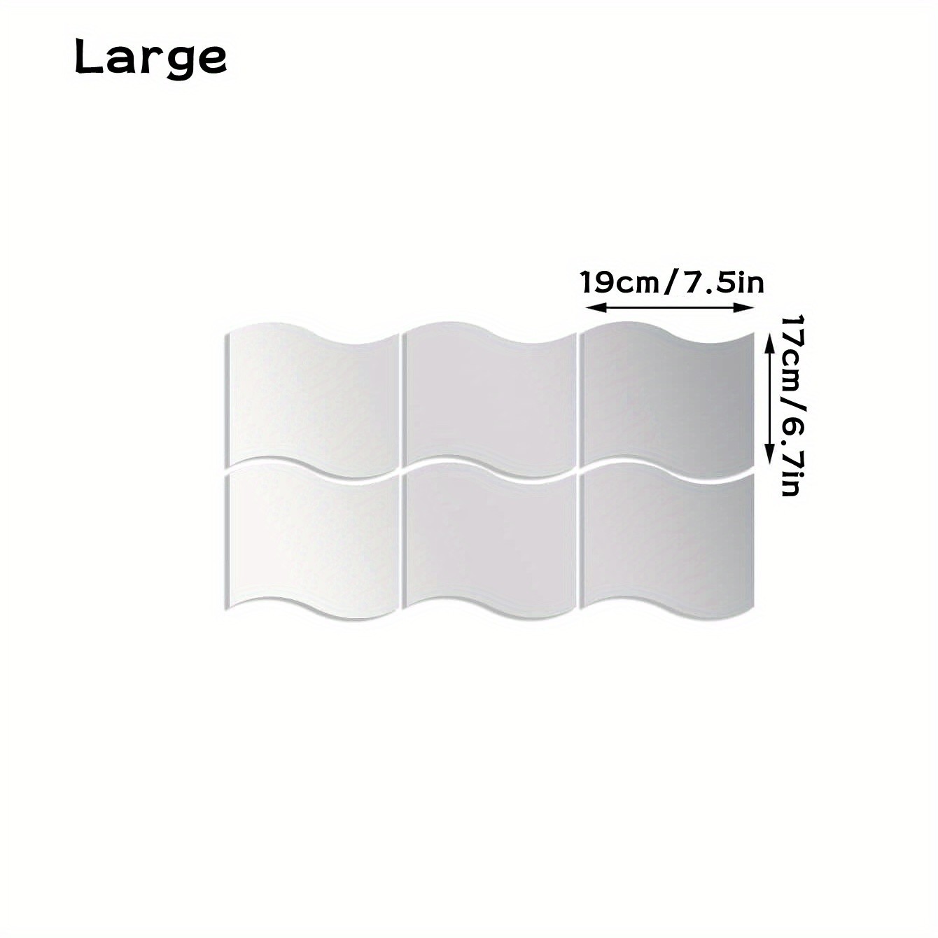 6Pcs/Set Self Adhesive Wavy Mirror Tiles Splicing Full Body Mirror Wall Ornament