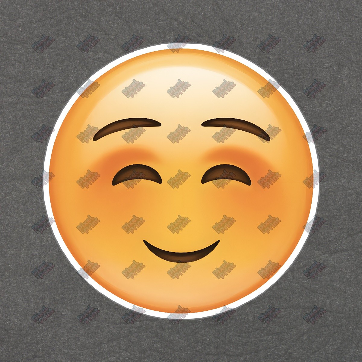 Large Round Happy Emoji Face Sign Warm Orange Hue Joyful Home Decor #8377