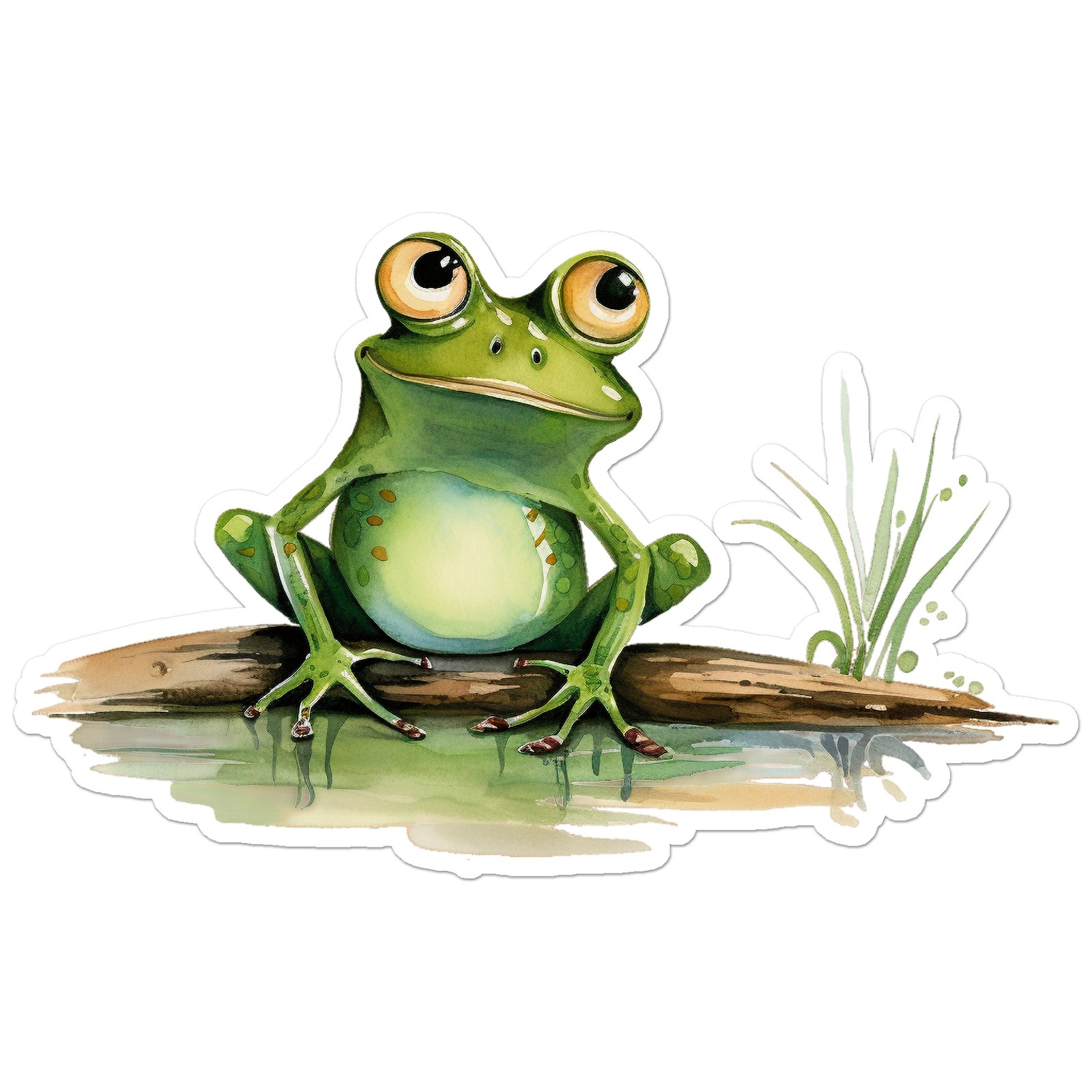 Cute Pond Frog – Vinyl Decal Sticker – Car Window Laptop – ebn12553