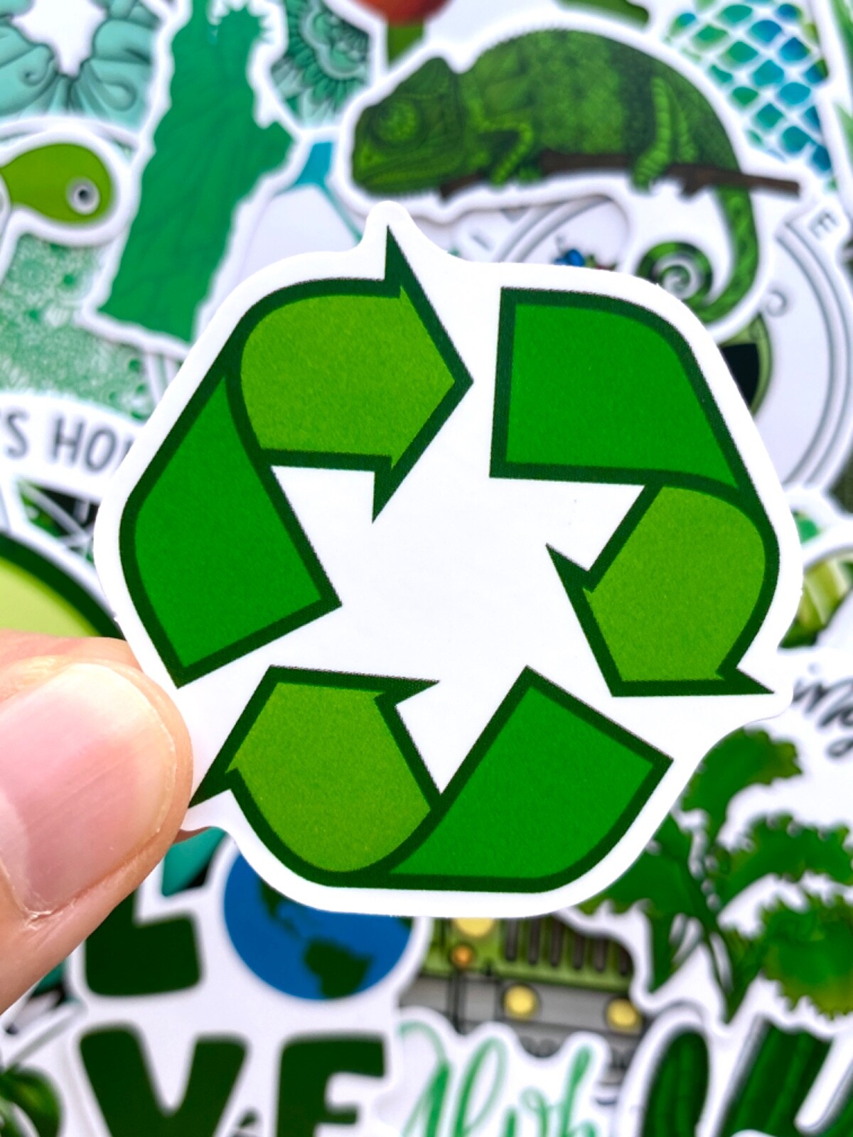 5-50 pcs Green Cute Kawaii Stickers, Succulent Plant Nature Forest Vegan Decals