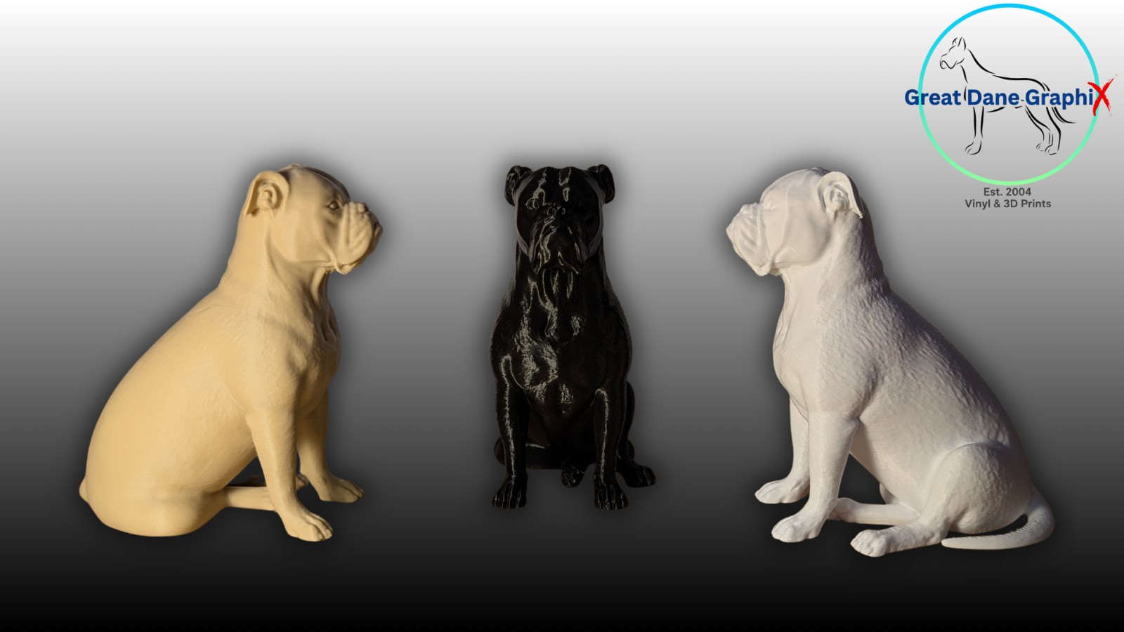 Bulldog Figure & Decal Set – 3D Printed – Paintable DIY Dog Combo Set