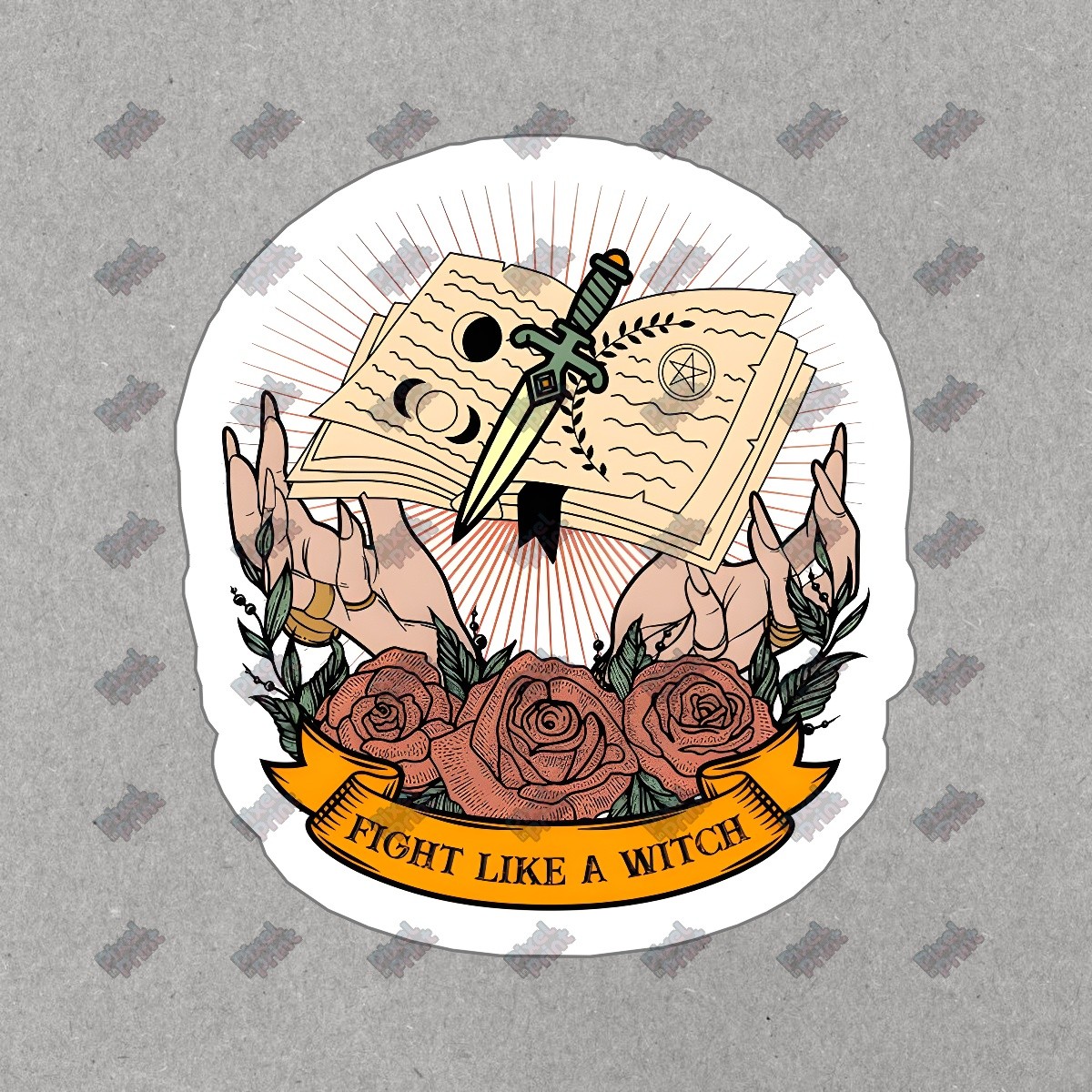 Fight Like a Witch Vinyl Sticker Witchcraft Decal Boho Aesthetic #545786