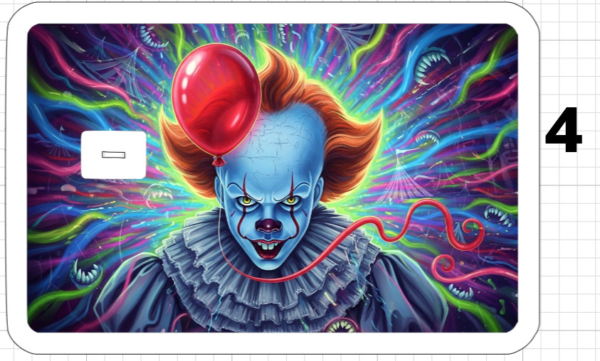 Pennywise Psychedelic ATM Debit Credit Sticker Skin Halloween Horror Movies IT