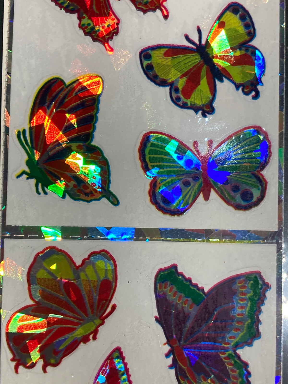 Vntg Sticker Central Butterfly Adhesive Craft Stickers 1" H. 1997 1 Sheet USA