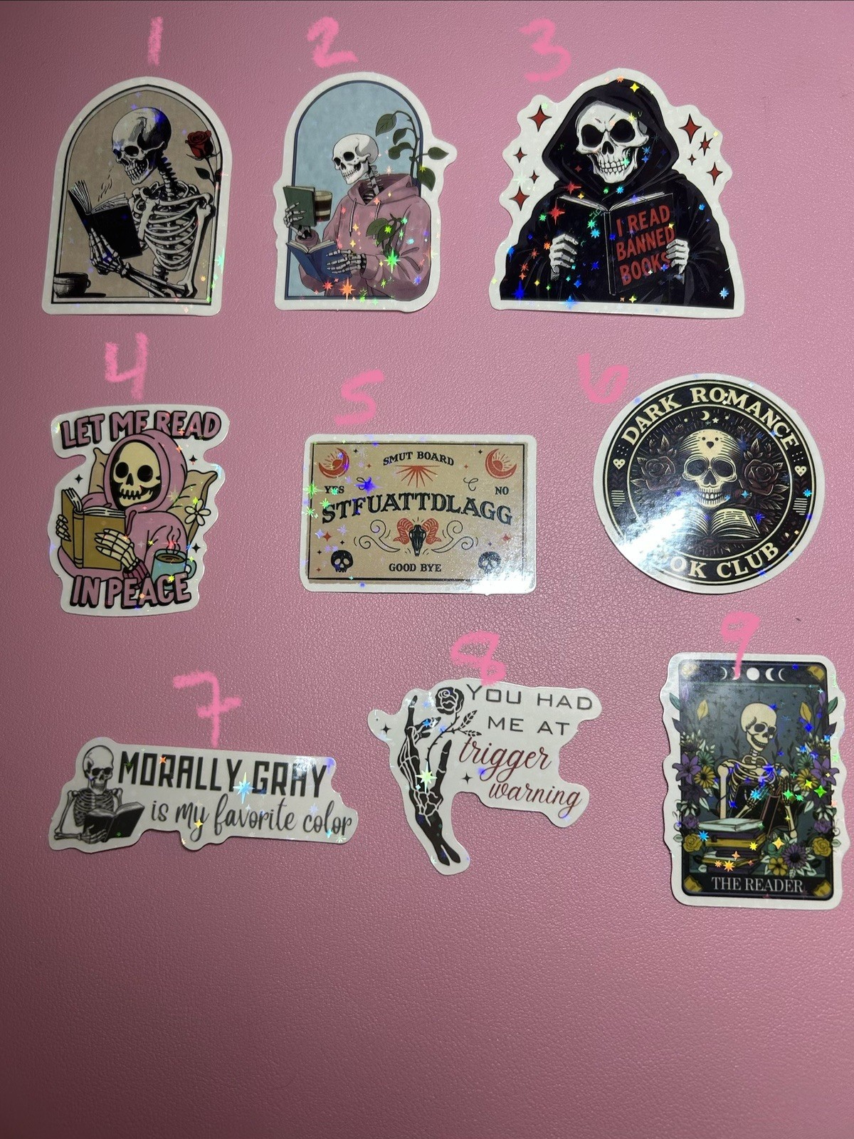 Skeleton Reading / Book Stickers