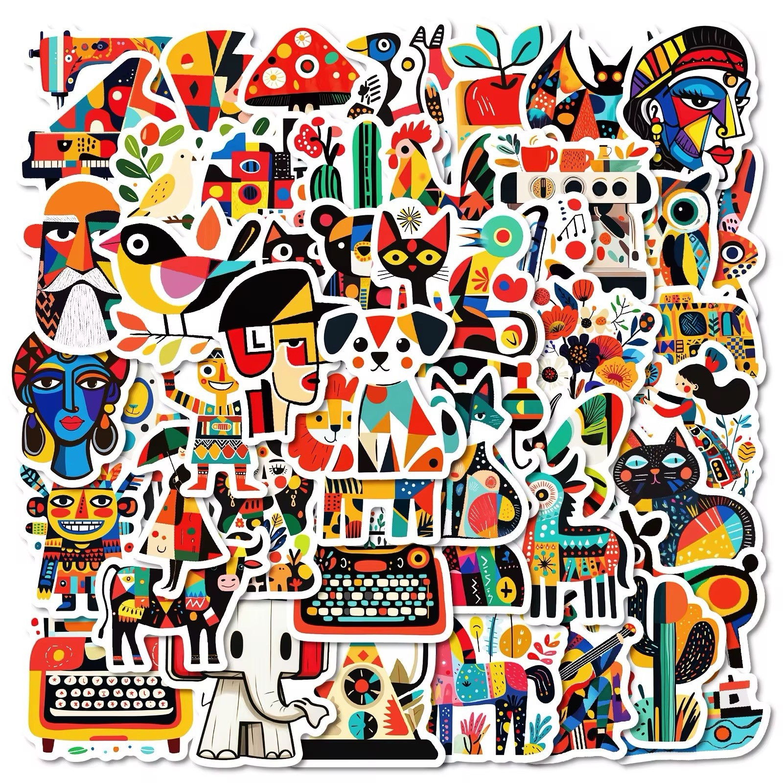 50 PCS Picasso Style Abstract Stickers Art Decals Hydro Laptop Free Shipping!
