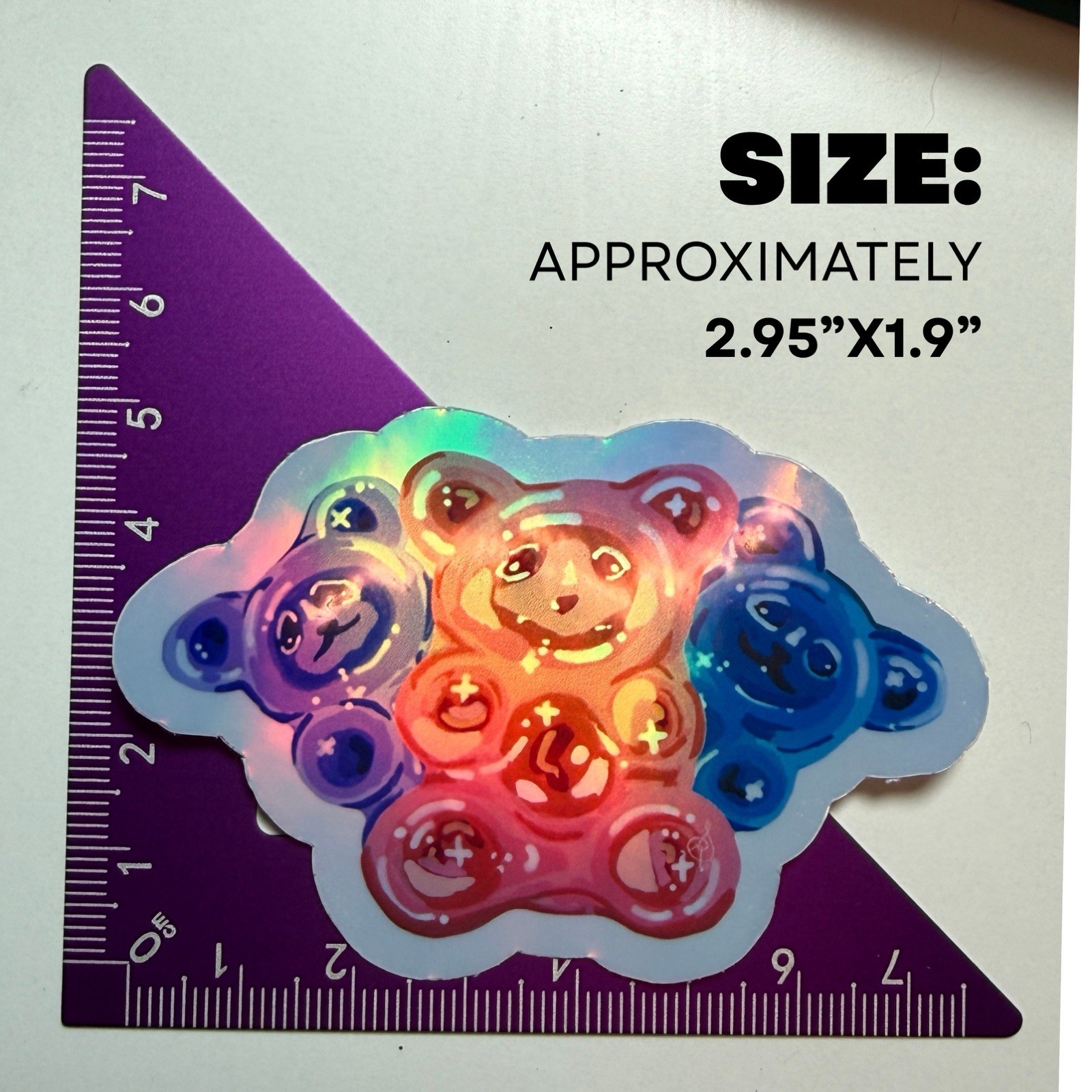 Gummy Bears Holographic Vinyl Sticker | 3" | Original Art by Sara Rose